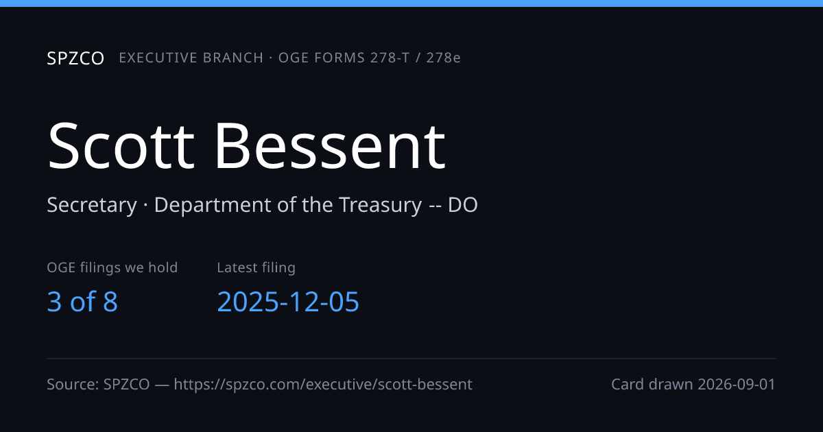 scott-bessent — executive-branch financial disclosures on SPZCO